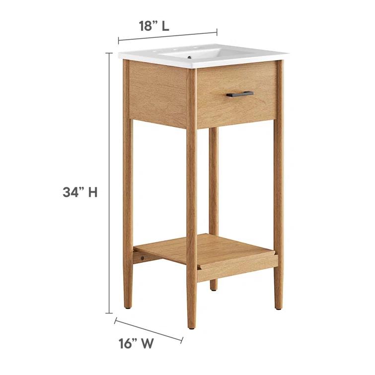 Modway Modway Zaire 18'' Single Bathroom Vanity with Ceramic Top