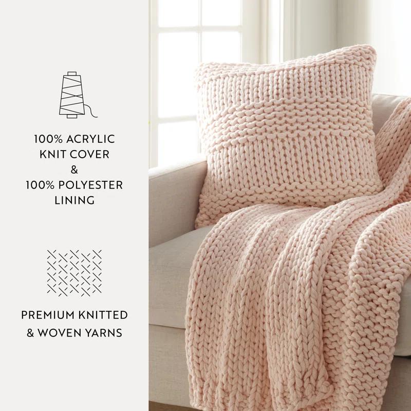 Becky Cameron Cozy Chunky Knit Acrylic Decor Throw Pillow