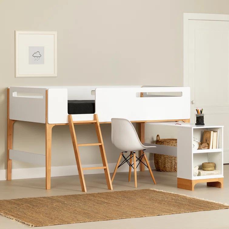 South Shore Bebble Twin Loft Bed with Built-in-Desk by South Shore