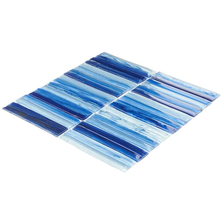 Bond Tile Tara Stacked 11.61" x 11.73" Molten Glass Mosaic Wall Tile (0.95 Sq. Ft. / Sheet)