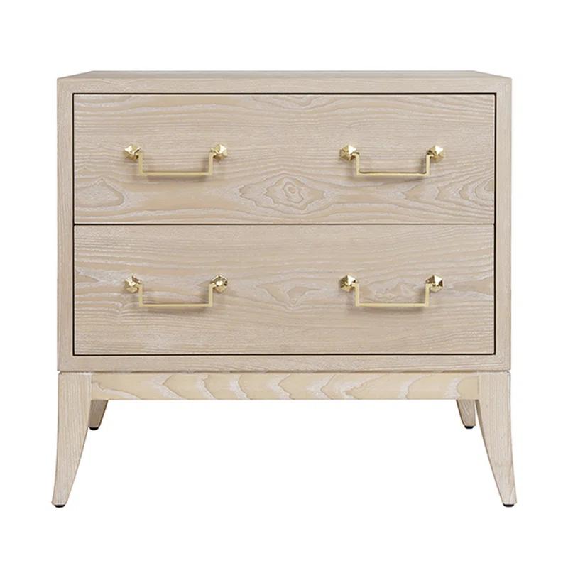 Kenna 29.25'' Tall 2 - Drawer Solid Wood Nightstand in White