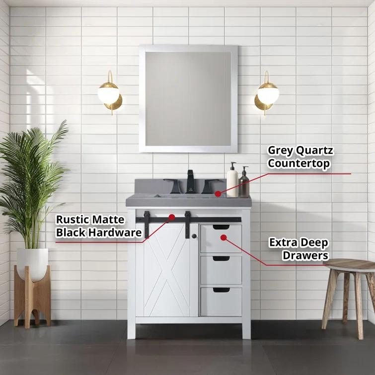 Lexora Marsyas 30 in W x 22 in D Single Bath Vanity