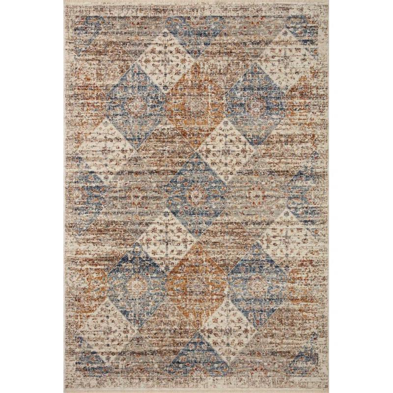 Loloi Rugs Sorrento Oriental Machine Made Power Loom Polyester Area Rug in Ivory