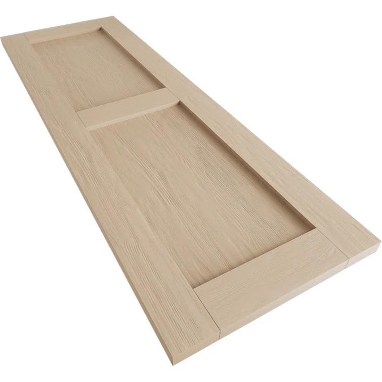 Ekena Millwork Rustic Two Equal Panel Flat Panel Faux Wood Shutters (Per Pair)