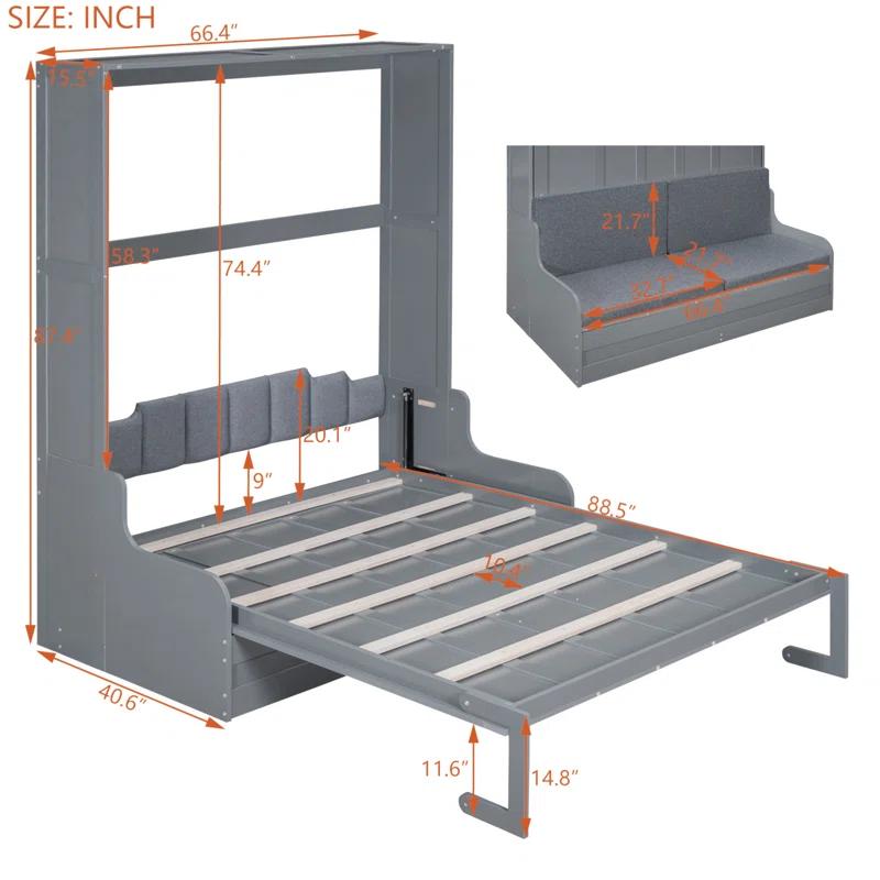 HLILish Queen Size Murphy Bed Wall Bed With Cushion