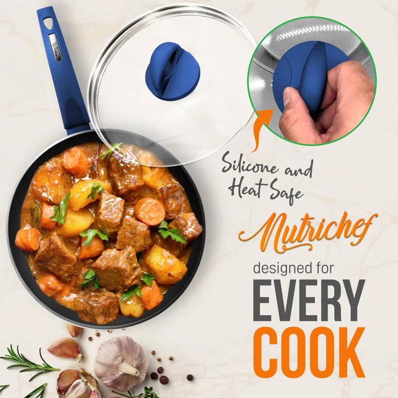 NutriChef 12 - Piece Non-Stick Aluminum Cookware Set
