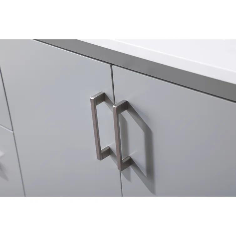 Latitude Run® Hayes 54'' Single Bathroom Vanity with Engineered Marble Top