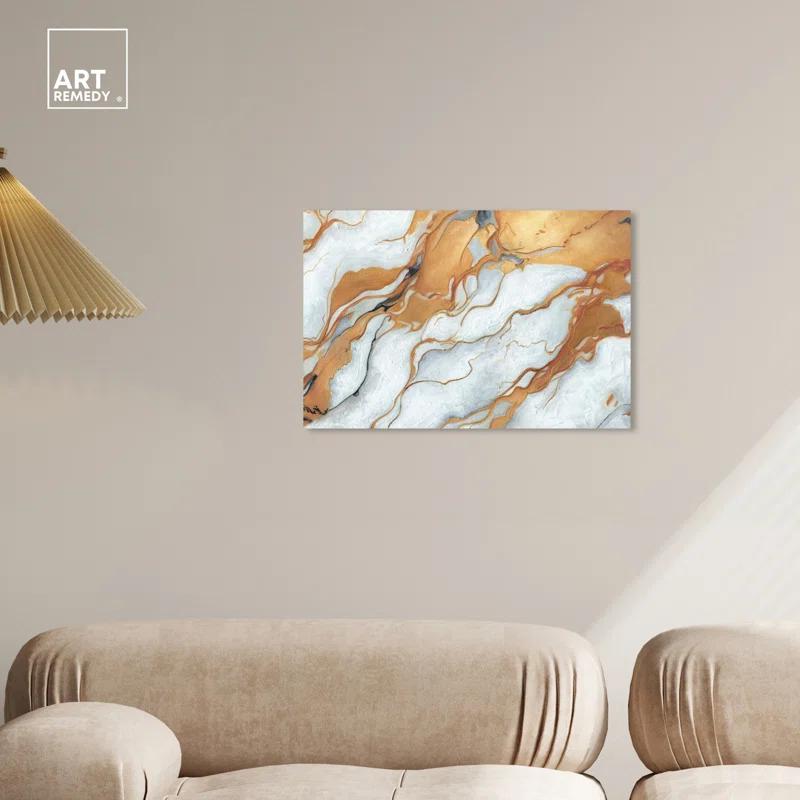 Art Remedy Gold Marble Boho Neutral Abstract Wall Art by Art Remedy