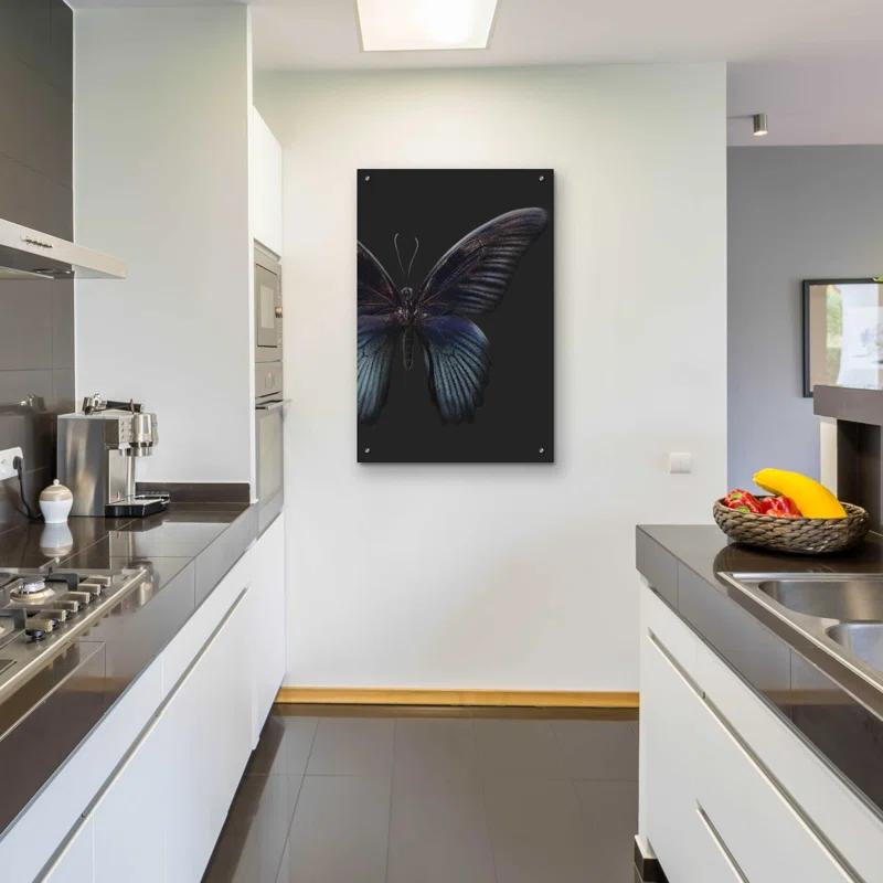 Latitude Run® " Black Butterfly On Grey " by Design Fabrikken