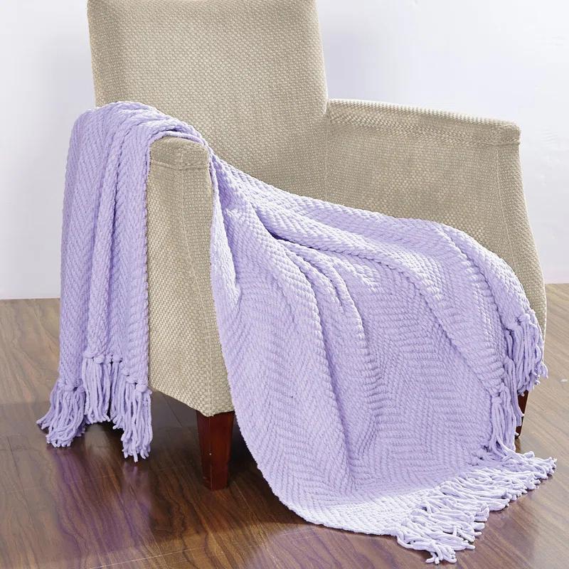 Home Soft Things Tweed Knitted Throw Blanket