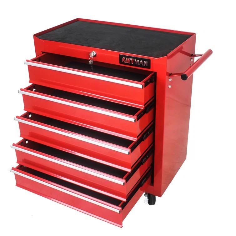 Yesurprise 12.99'' W 5 -Drawer Steel Job Site Storage with Wheels