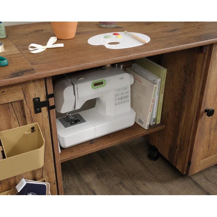 Sauder 40.079'' x 19.449'' Sewing Table with Wheels