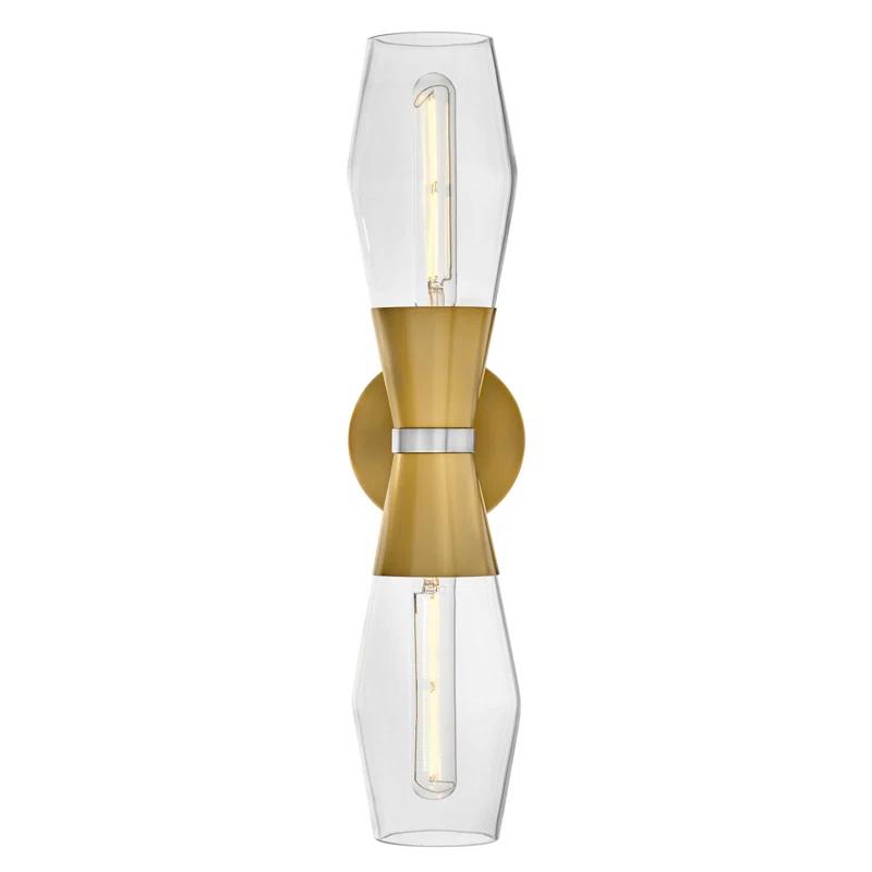 Lark Livie 2-Light Tall Angular Wall Sconce with On/Off Button