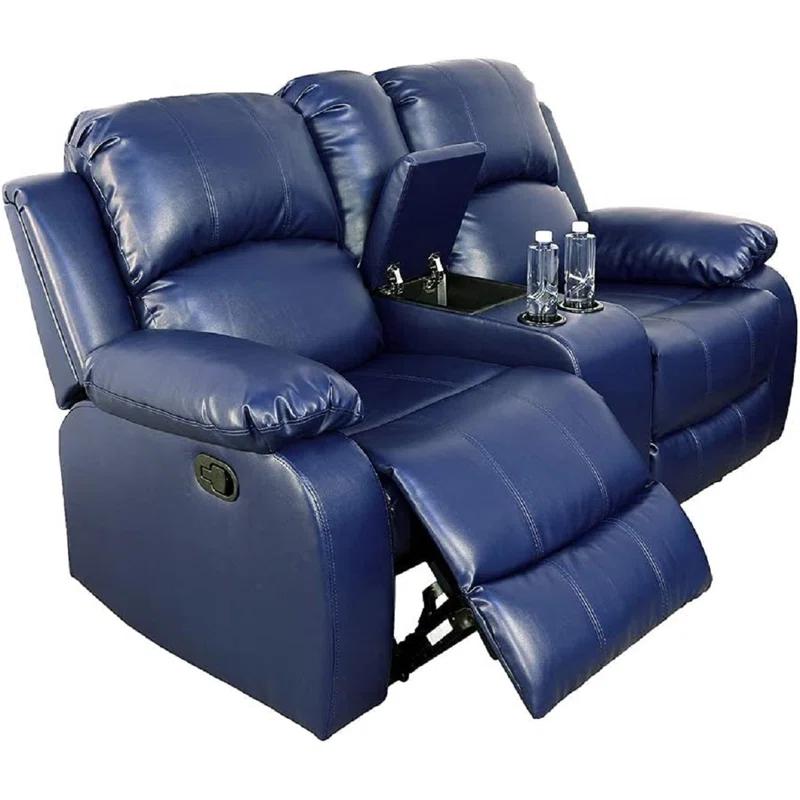 Wade Logan® Branscome 3 Piece Vegan Leather Manual Reclining Living Room Sofa Set