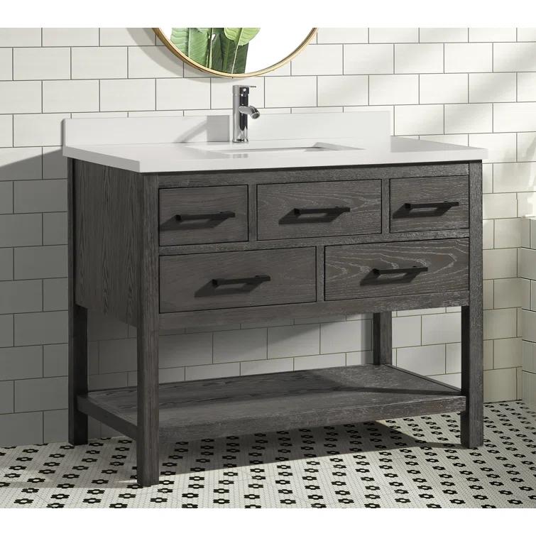Ari Kitchen & Bath Betty 42'' Single Bathroom Vanity with Quartz Top