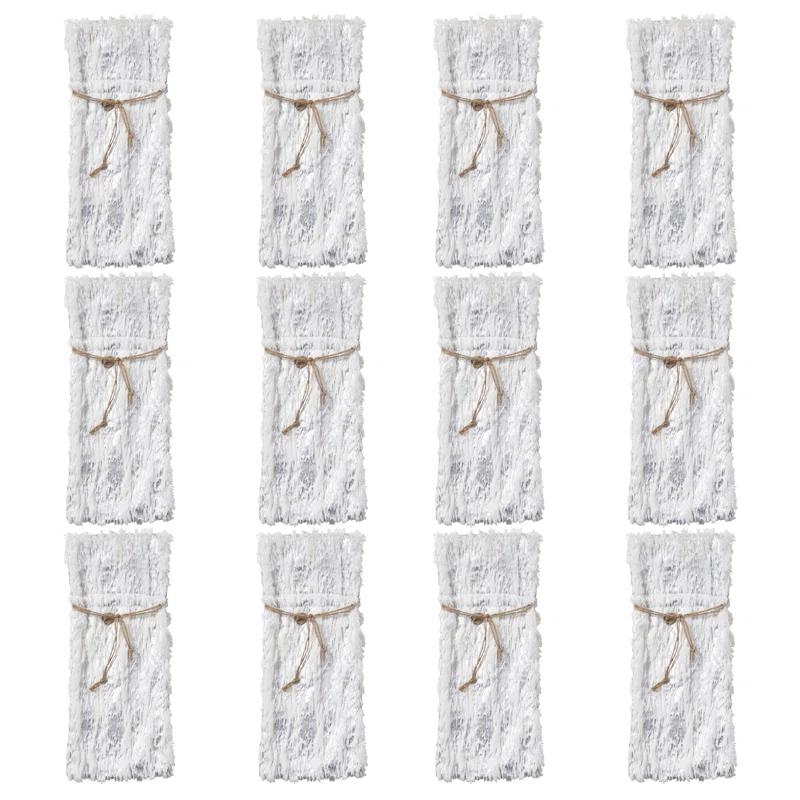 Saro Faux Fur With Brushed Metallic Foil Print Bottle Bag (Set of 12)