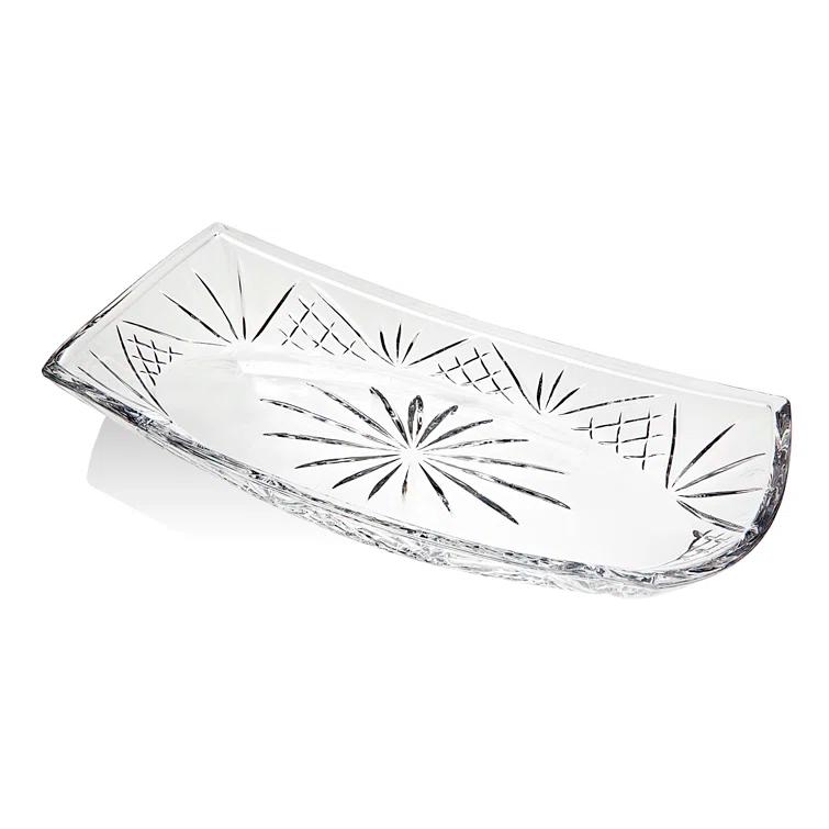 Godinger Silver Art Co Dublin Crystal Oval Serving Dish