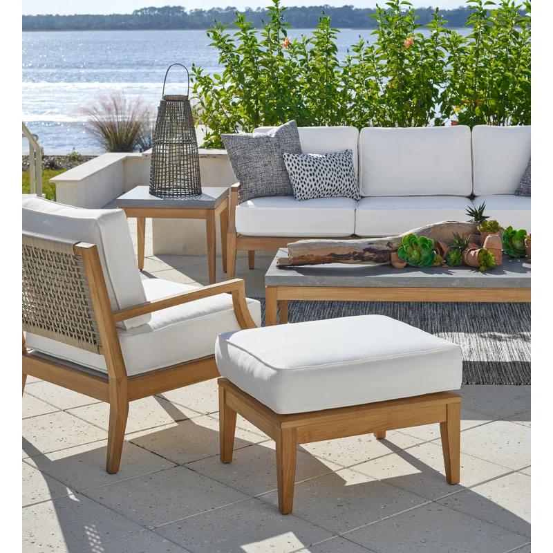 Coastal Living™ by Universal Furniture Chesapeake Teak Outdoor Ottoman with Sunbrella® Cushion