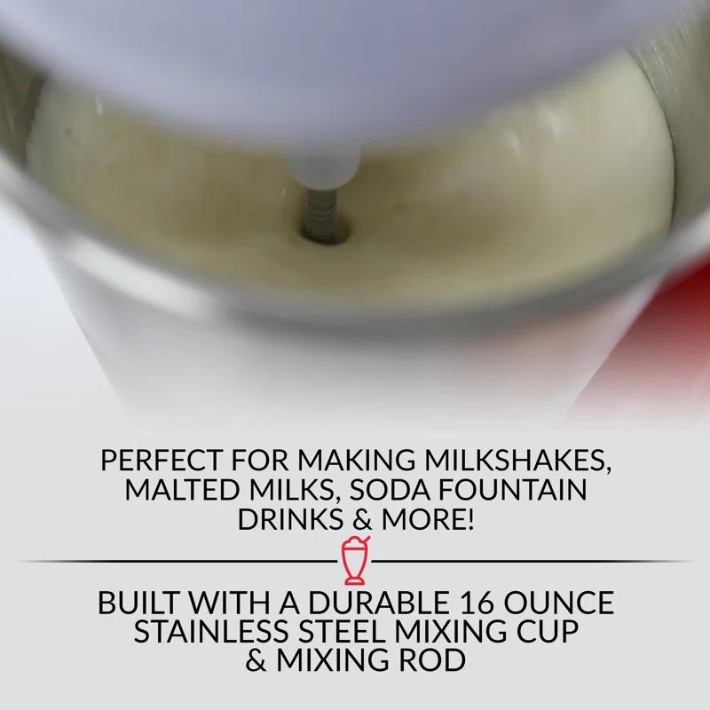 Nostalgia Nostalgia Two-Speed Electric Coca-Cola Limited Edition Milkshake Maker and Drink Mixer, Includes 16-Ounce Stainless Steel Mixing Cup & Rod