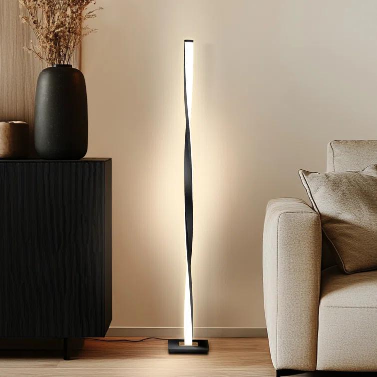 Brightech Helix 48 in. Industrial LED Floor Lamp with Built-In 3-Way Dimmer