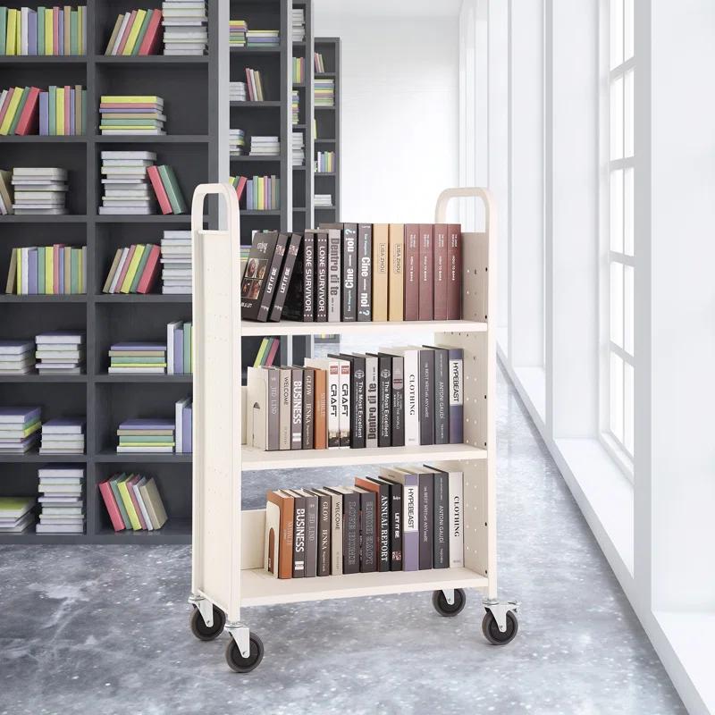 VEVOR 49.2'' H x 31.1'' W Book Cart with Wheels