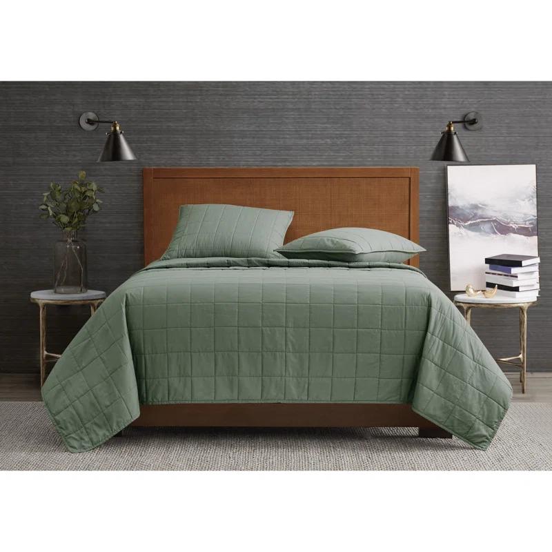 London Fog London Fog Garment Wash Solid Quilt Set