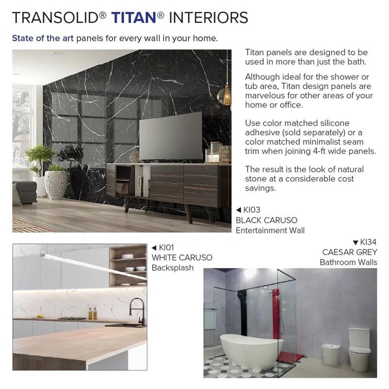 Transolid Titan 36'' W 60'' D 96'' H Glue Up Solid Surface Wall