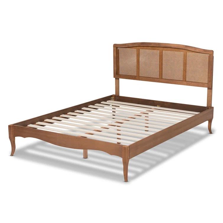 Kelly Clarkson Home Lilliana Platform, Vintage Vibe, Queen Bed, Ash Walnut Rattan, 63.78'' W X 85.43'' L X 48.19'' H