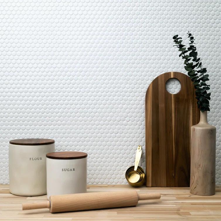 Penny Round 12 in. x 13 in. Porcelain Mosaic Floor and Wall Tile