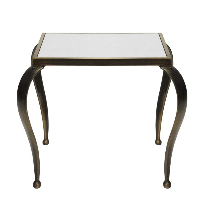 Worlds Away Moseley Mirrored Glass Top End Table