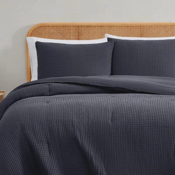 Truly Soft Textured Waffle Weave Comforter Set