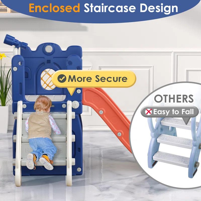 7 in 1 Kids Slide, Toddler slide with Climber Outdoor Indoor Slide Playset