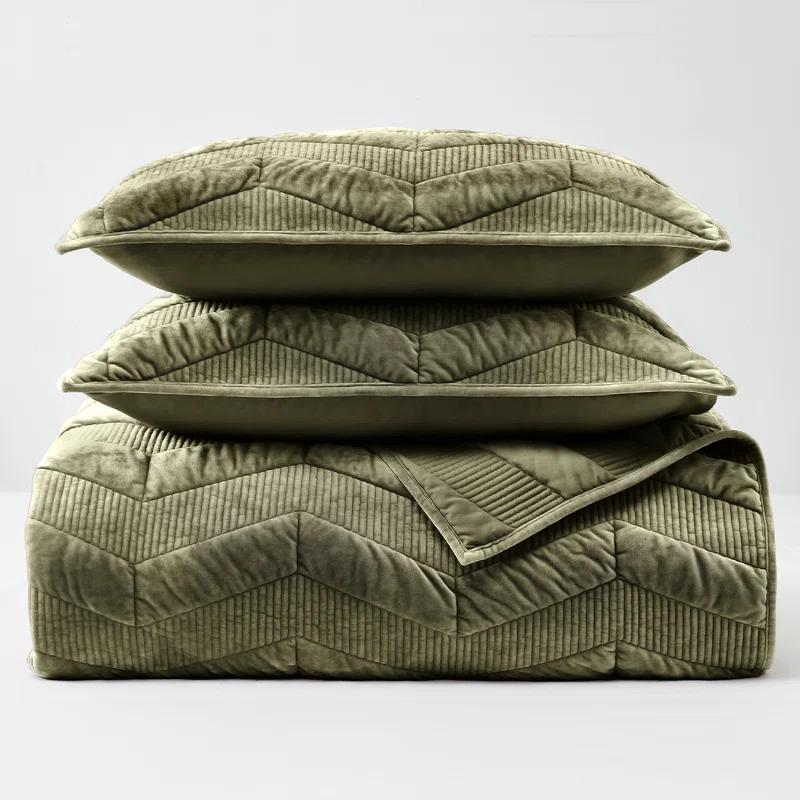 Wonderful Textile Wonderful Velvet Quilt Set 3-Piece Bedding Set For All Season
