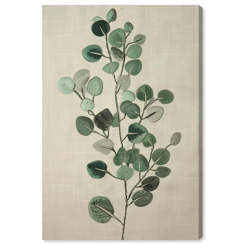 Art Remedy Eucalyptus Embroidery Botanical Art Prints Wall Art by Art Remedy