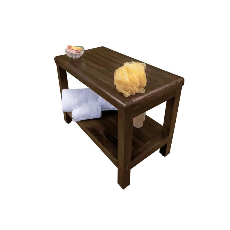 Decoteak Eleganto, Teak Shower Bench, Teak Wood Shower Bench, Teak Shower Bench, Teak Shower Stool