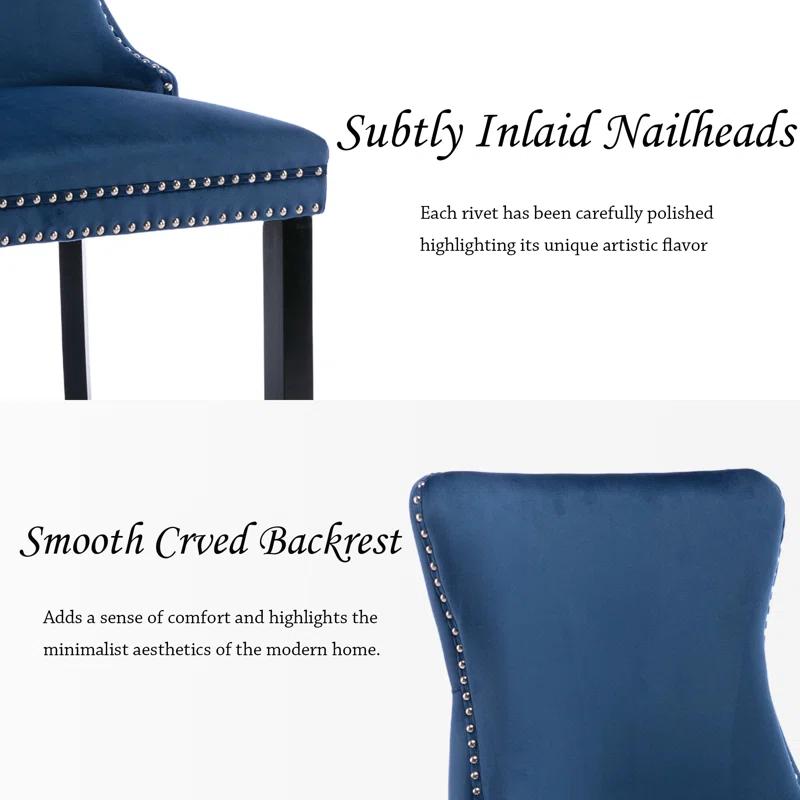 Rosdorf Park Velvet Kitchen Upholstered Dining Chair (Set of 4)