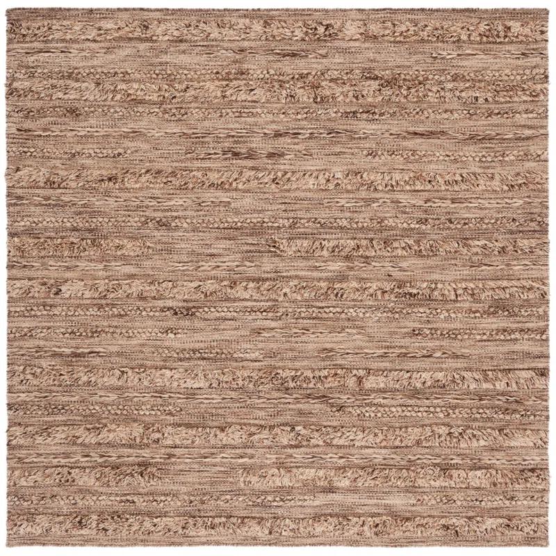 Hartzler Hand-Woven Flatweave Wool/Cotton Brown/Beige Area Rug