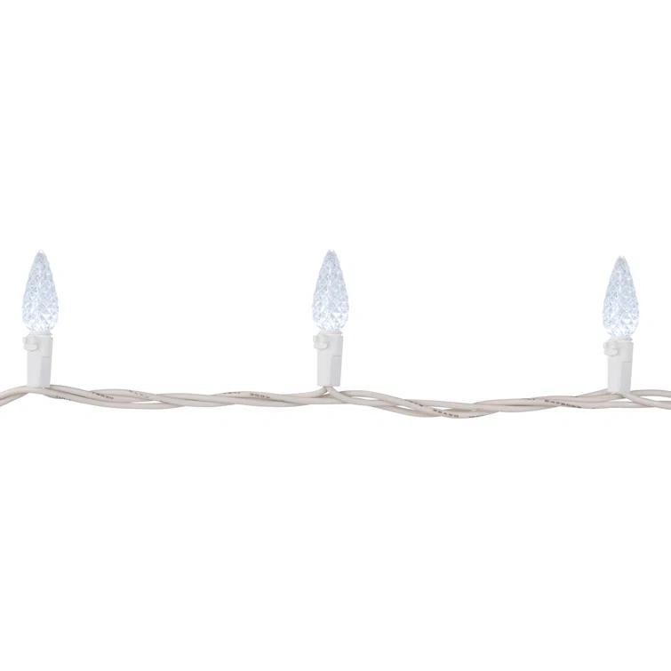 Northlight Seasonal 70-Count Warm White Faceted LED C6 Christmas Lights - 23ft White Wire