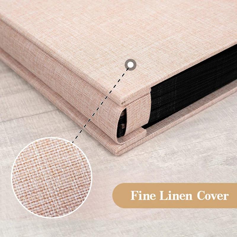 BEACHWATER POOL & SPA, LLC Linen Hardcover Photo Albu 1000 Photos Large Capacity For Family Wedding Anniversary Baby Vacation (Beige, 1000 Pockets)