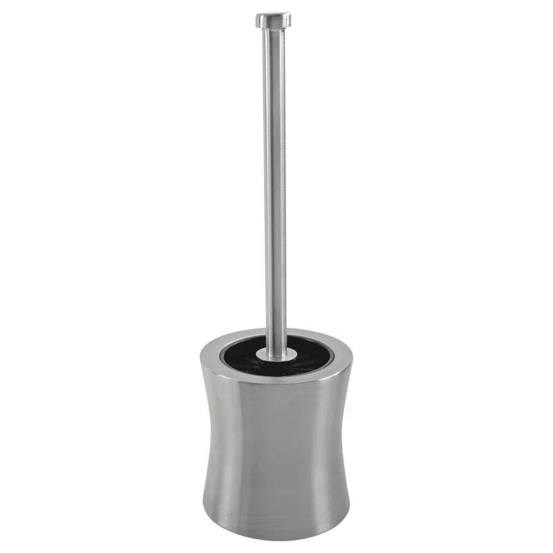 Bath Bliss Bath Bliss Hour Glass Shaped Stainless Steel Toilet Brush and Holder 2 Pack Replacement Brushes