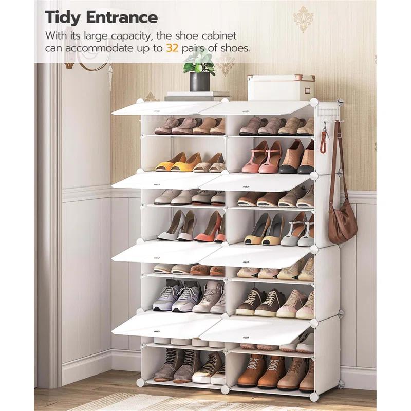 8 Cubes Shoe Organizer With Doors