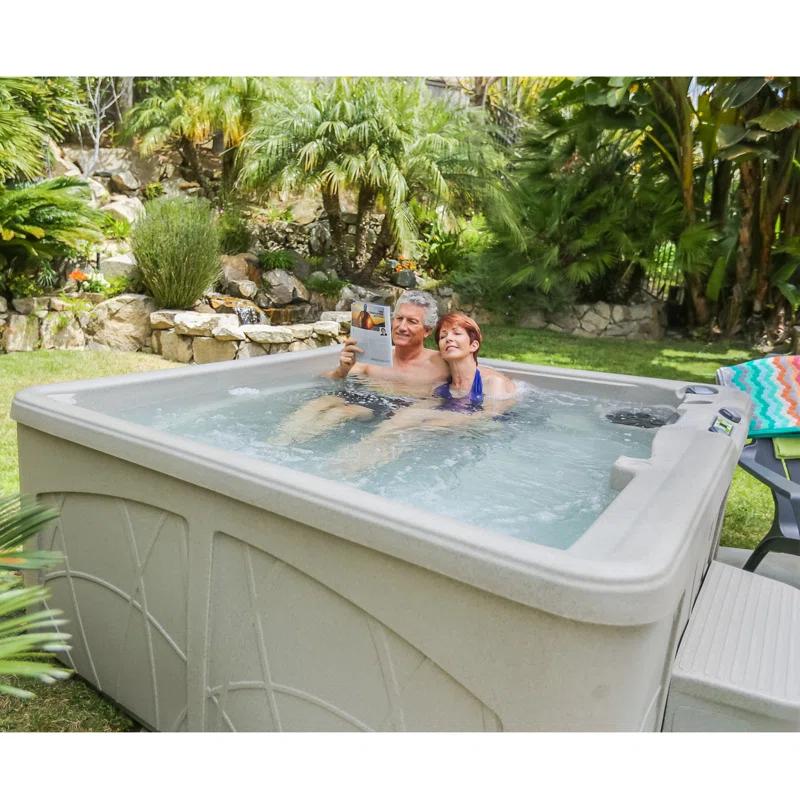 Lifesmart Spas and Saunas Lifesmart Spas LS350DX 110 Volt 5-Person 28-Jet Rectangle Plug and Play Hot Tub with Ozonator