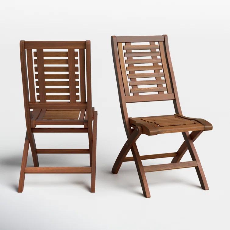 Kinsler Eucalyptus Folding Patio Side Chair (Set of 2)