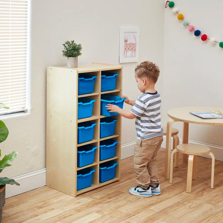 ECR4Kids ECR4Kids Streamline 10 Cubby Tray Cabinet 5x2, Classroom Furniture