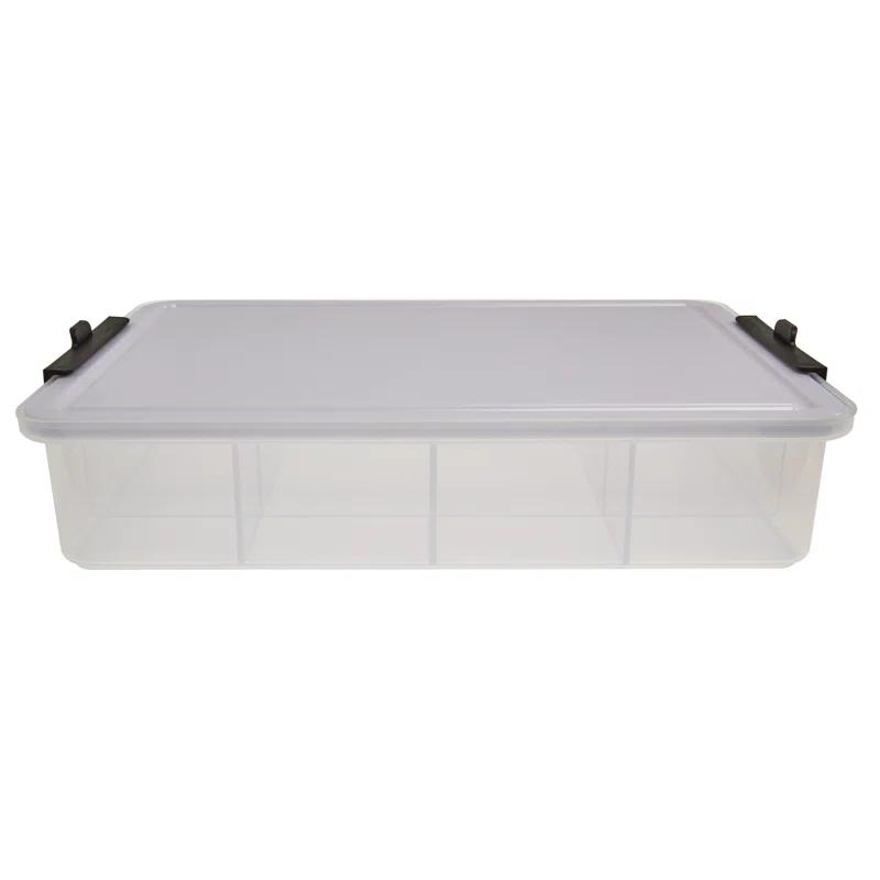 Farberware Farberware Snacklebox 11-Compartment Organizer with Plastic Locking Lid and Black Handles, 11x16 Inches