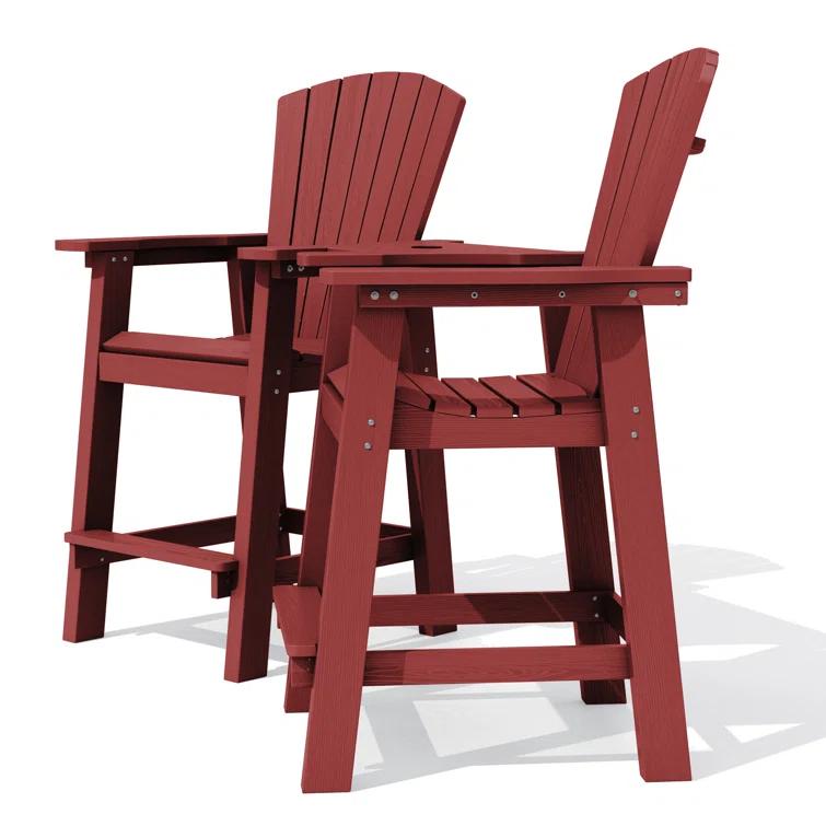 Rosecliff Heights Wolak HDPE Outdoor Adirondack Chair Set With Table
