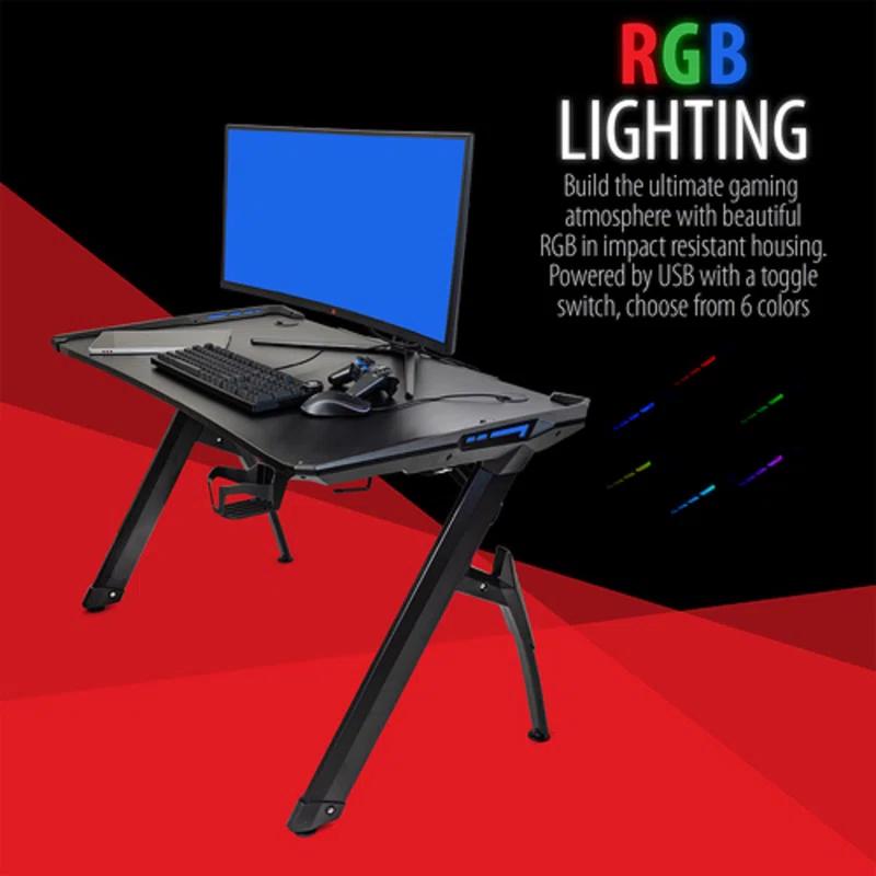 Inbox Zero Déco Gear 47" LED Carbon Fiber Surface Gaming Desk & Reviews | Wayfair
