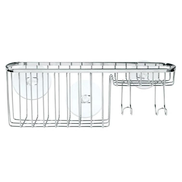 InterDesign iDesign Gia Polished Stainless Steel Bathroom Suction Combo Organizer Basket - 11" x 4.25" x 4" & Reviews | Wayfair