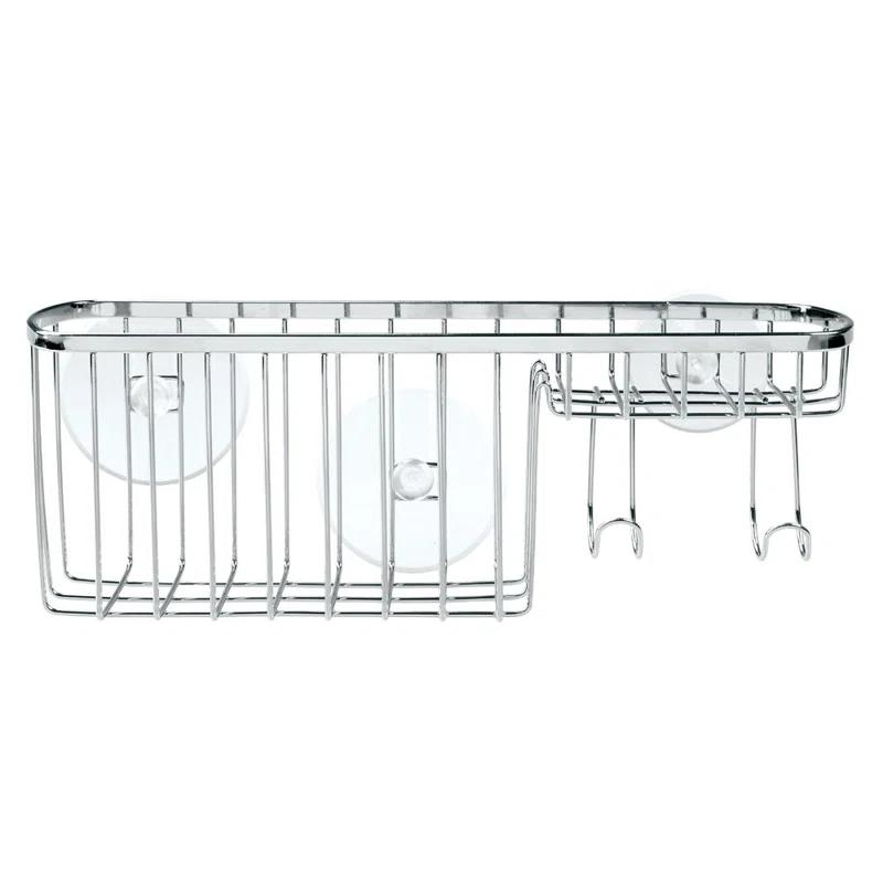 InterDesign iDesign Gia Polished Stainless Steel Bathroom Suction Combo Organizer Basket - 11" x 4.25" x 4" & Reviews | Wayfair