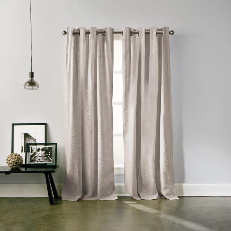 DKNY Chrysanthemum Solid Color Grommet Curtain Panel Pair (Set of 2)